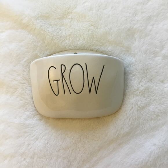 Rae Dunn Other - Rae Dunn White "GROW" Hanging Wall Planter
